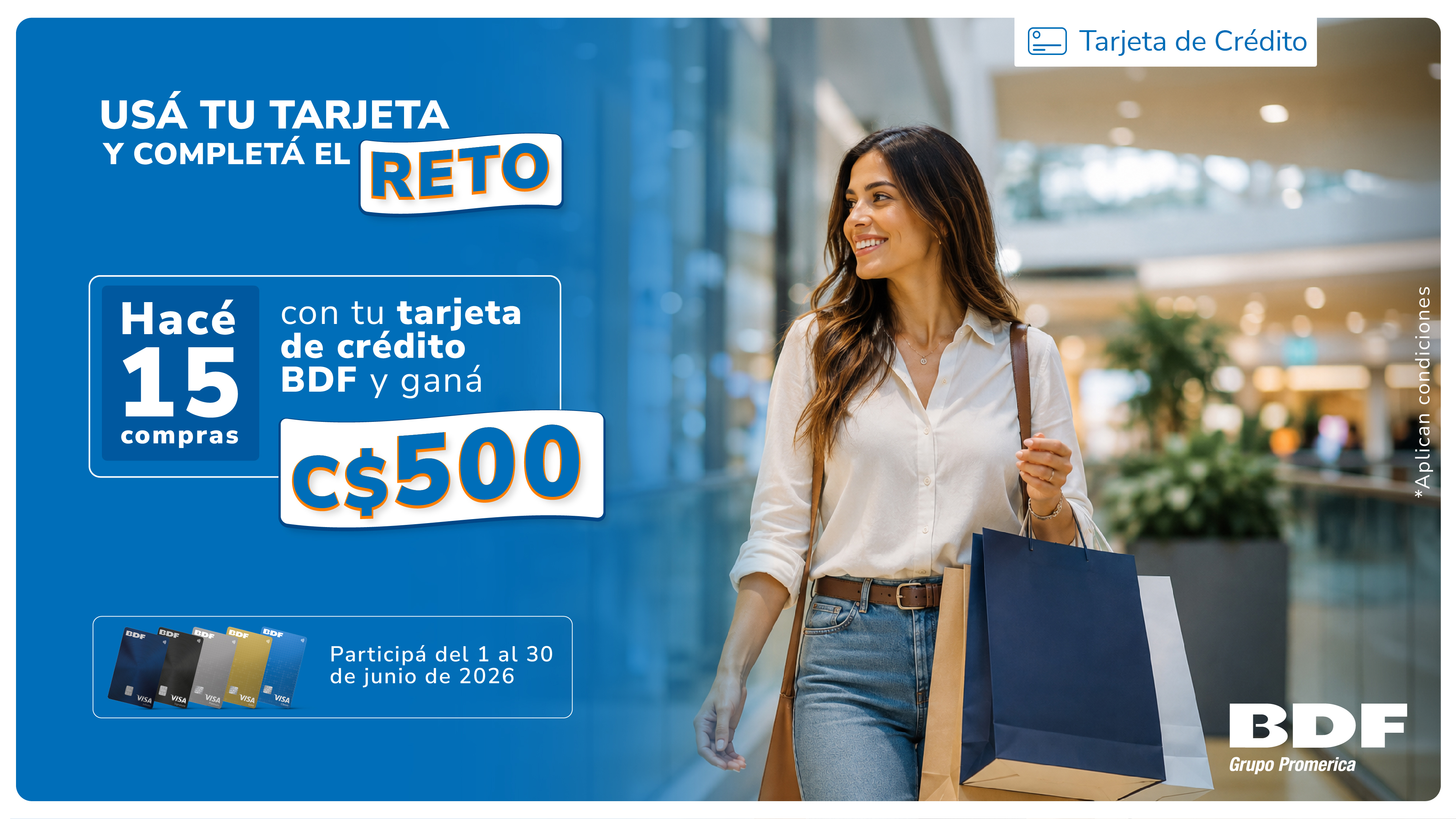 Beneficios exclusivos Tarjetas de Crédito BDF - Usá tu tarjeta y completá el reto